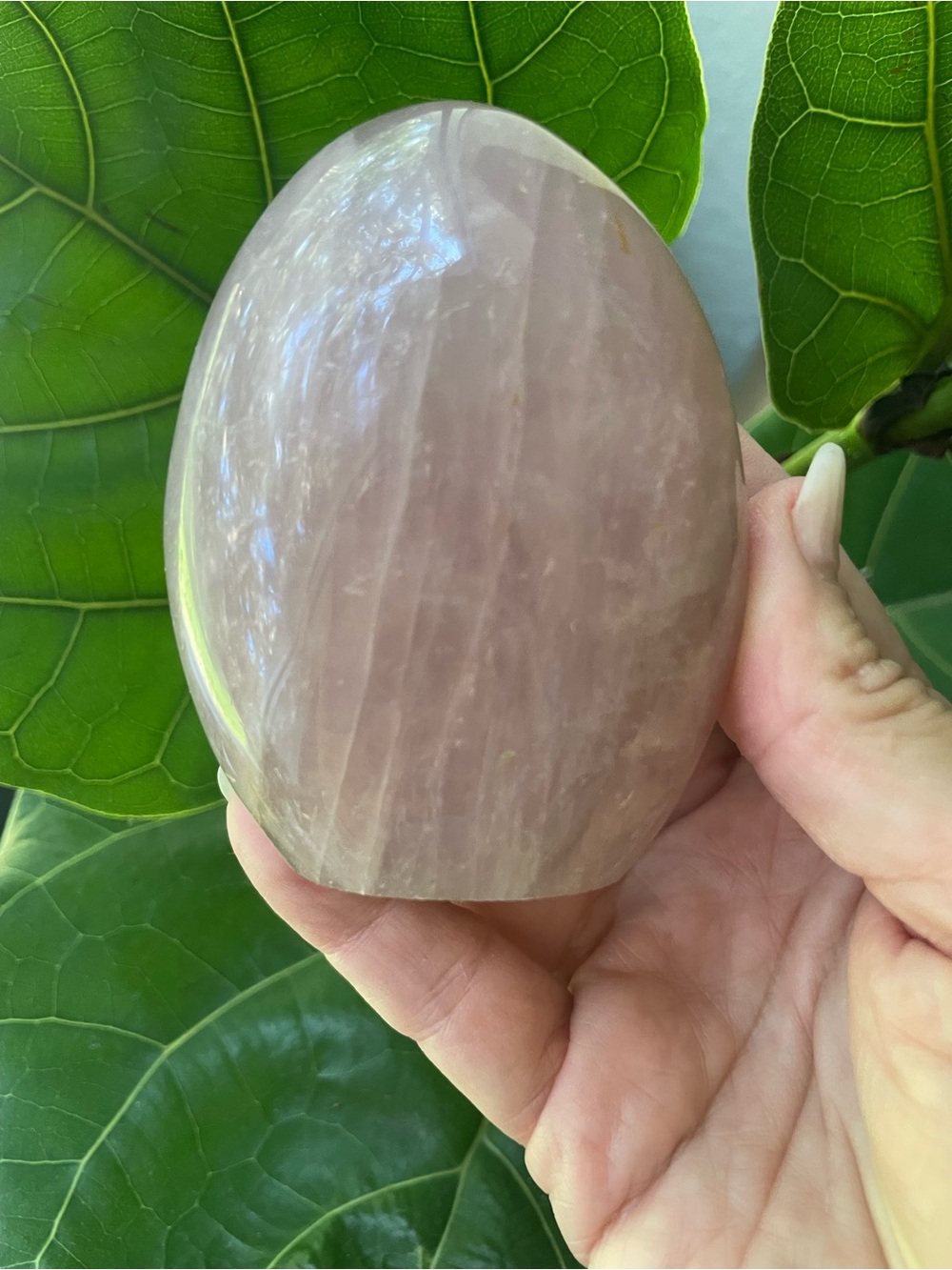Incredible pink rose quartz polished crystal Freeform